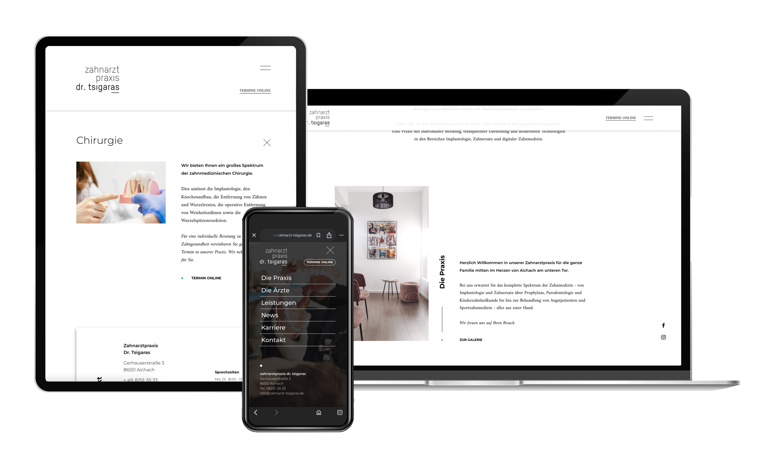 Zahnarzt Dr. Tsigaras Website